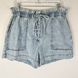 Rails Foster Paperbag Denim Shorts Women L Faded Indigo Beach Soft Casual Luxury